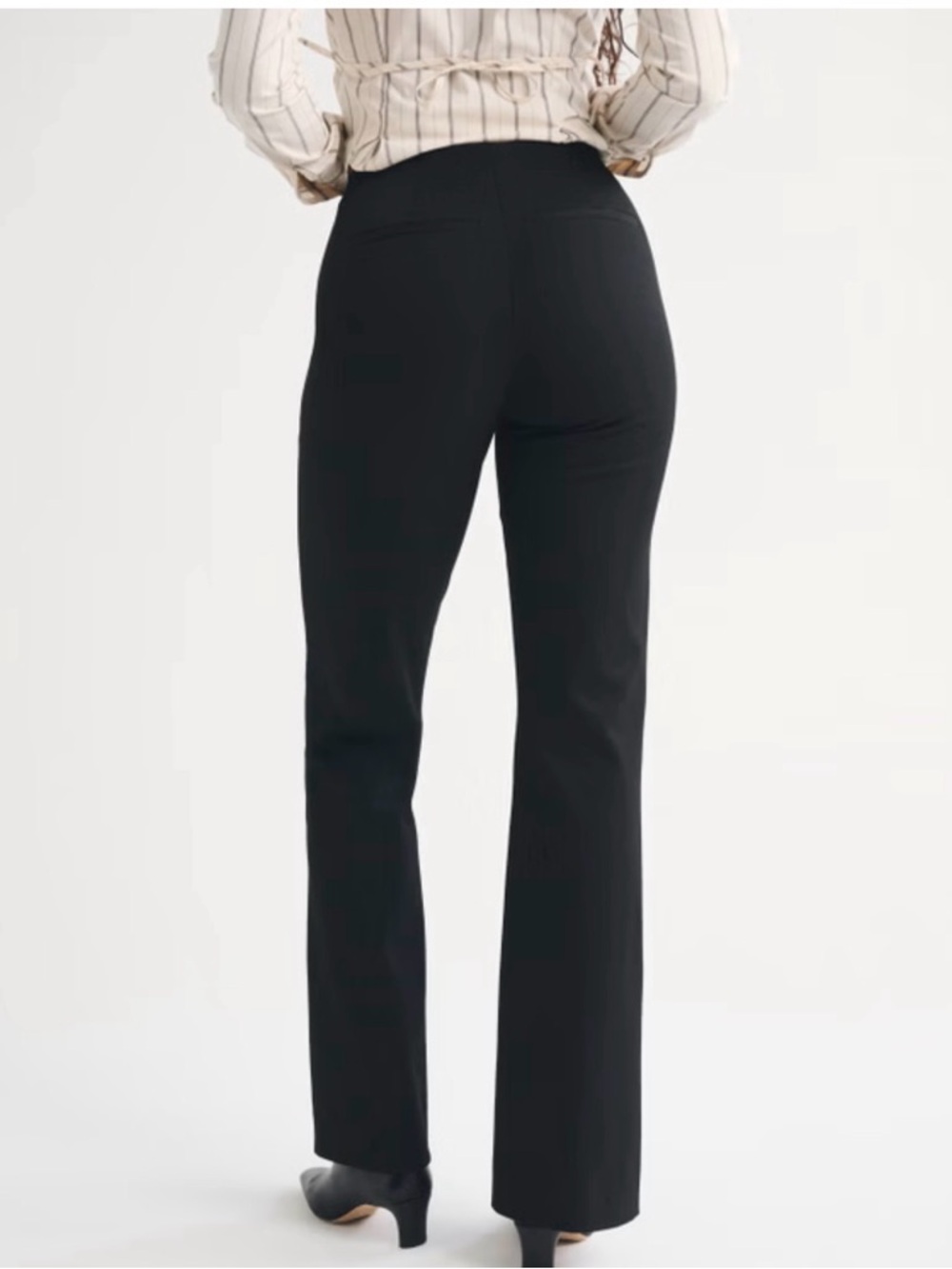 NWT Abercrombie & Fitch Curve Love Women's Black High-Waisted Boot Cut Pants - Picture 2 of 11